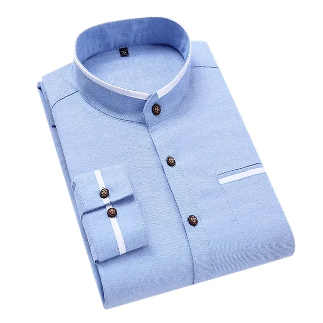 Picture of Low price sky blue shirt for men high quality cotton fabrics | Export quality solid colour shirt for men formal and stylish | Premium quality shirt for men new 2024 brand stylish sky blue colour