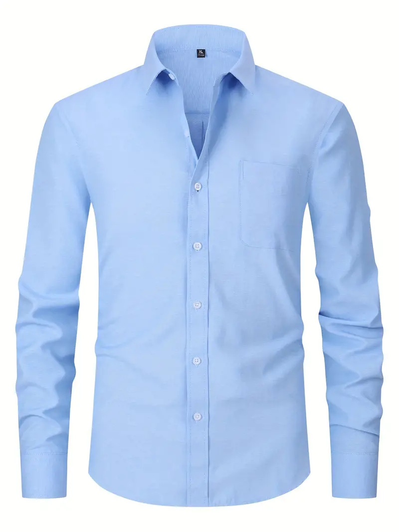 Picture of Low price sky blue shirt for men high quality cotton fabrics | Export quality solid colour shirt for men formal and stylish | Premium quality shirt for men new 2024 brand stylish sky blue colour
