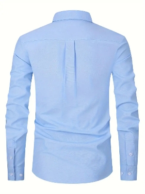 Picture of Low price sky blue shirt for men high quality cotton fabrics | Export quality solid colour shirt for men formal and stylish | Premium quality shirt for men new 2024 brand stylish sky blue colour