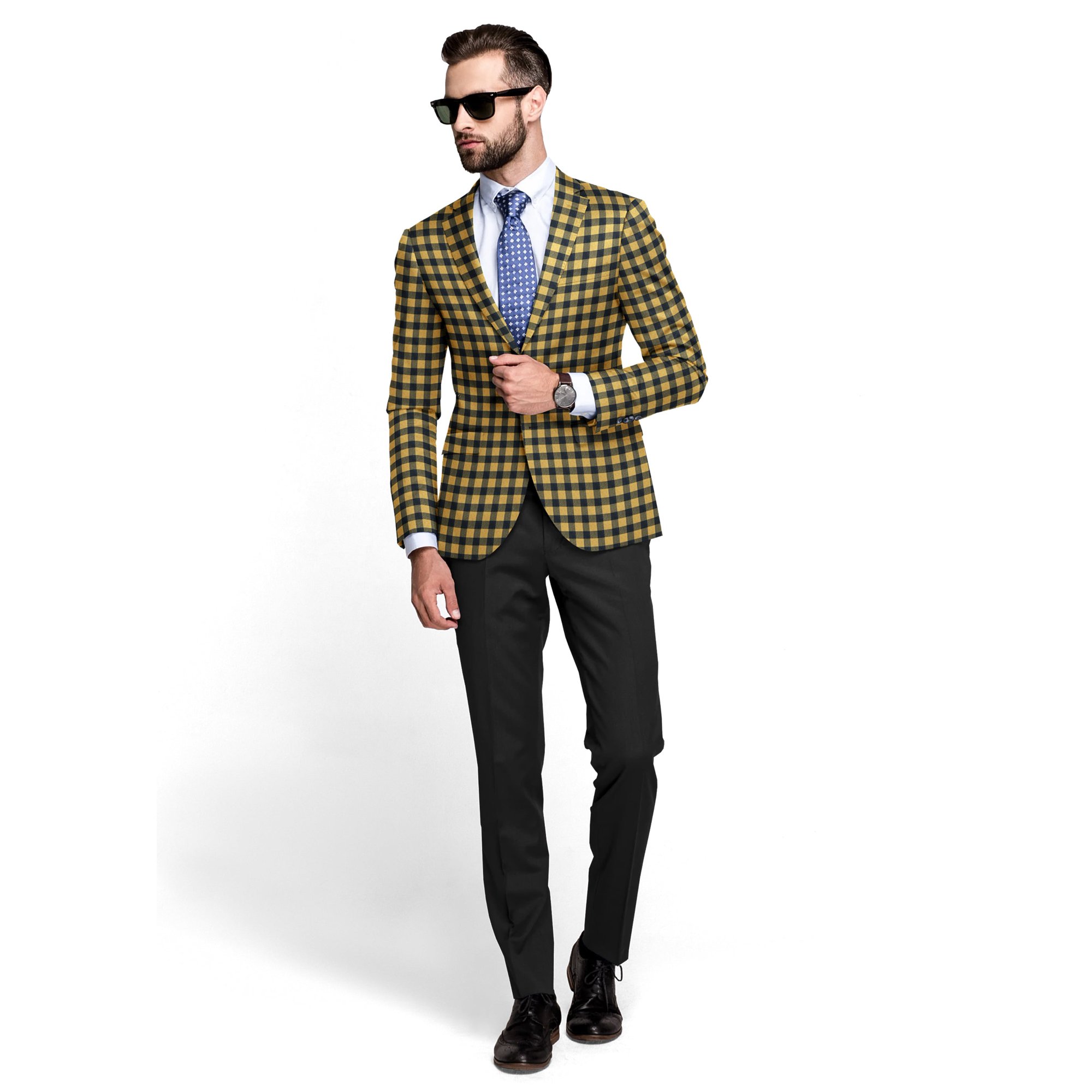 Picture of Check blazer for men stylish | Brand blazer for men black low price | China blazer for men - Export quality fabrics