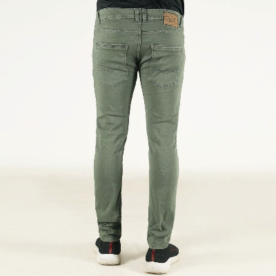 Picture of Olive colour denim pant for men new collection 2024