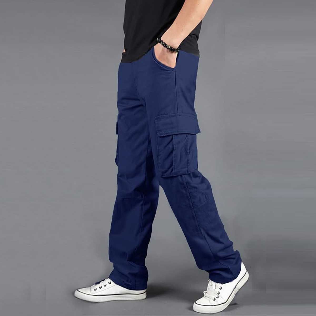 Picture of Export quality cargo pant for men stylish blue 2024 | High quality mobile pant for men stylish 2024 new | Six pocket cargo pant for men - Mens cargo pants