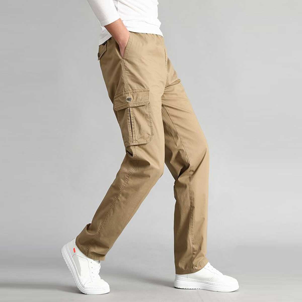 Picture of Export quality cargo pant for men stylish khaki 2024 | High quality mobile pant for men stylish 2024 new | Six pocket cargo pant for men - Mens cargo pants