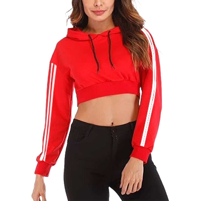 Picture of Red colour hoodie for women korean | Hoodie for girls korean cute bts | Export quality hoodie for women with zipper