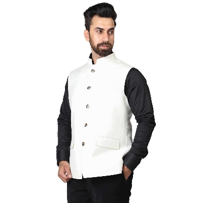 Picture of Premium quality koti for men panjabi white | Stylish waist coat for men formal | nehru jacket for men