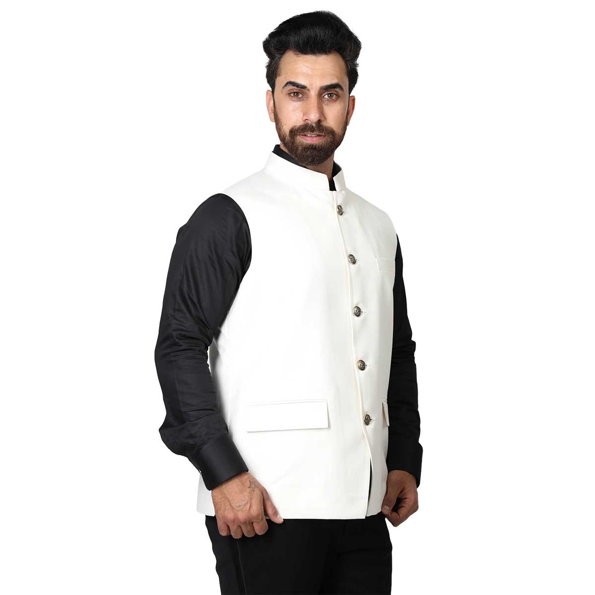 Picture of Premium quality koti for men panjabi white | Stylish waist coat for men formal | nehru jacket for men