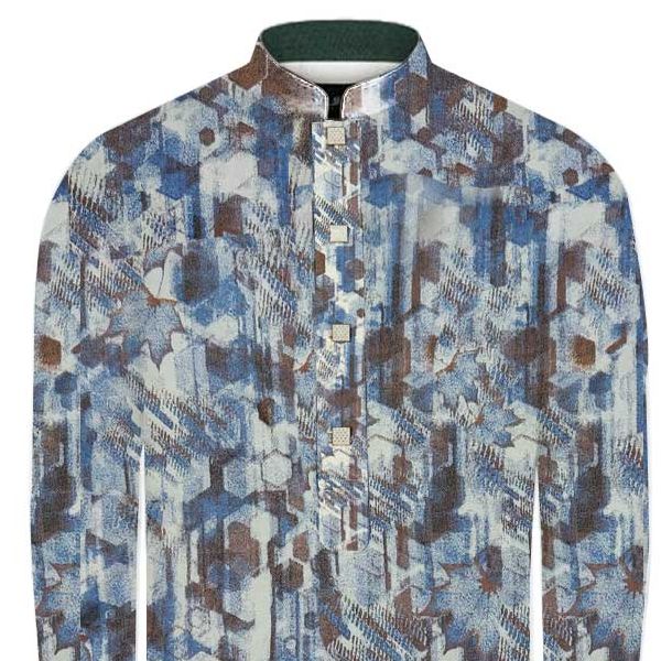 Picture of Printed cotton panjabi for men white | High quality party panjabi for men | Mens panjabi for wedding dress | Light weight soft cotton panjabi for men new collection 2024 stylish