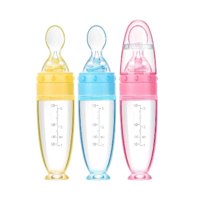 Picture of Baby Silicone spoon feeder Bottle 90/120ml | Baby feeding spoon silicon bottle | Baby spoon feeder bottle