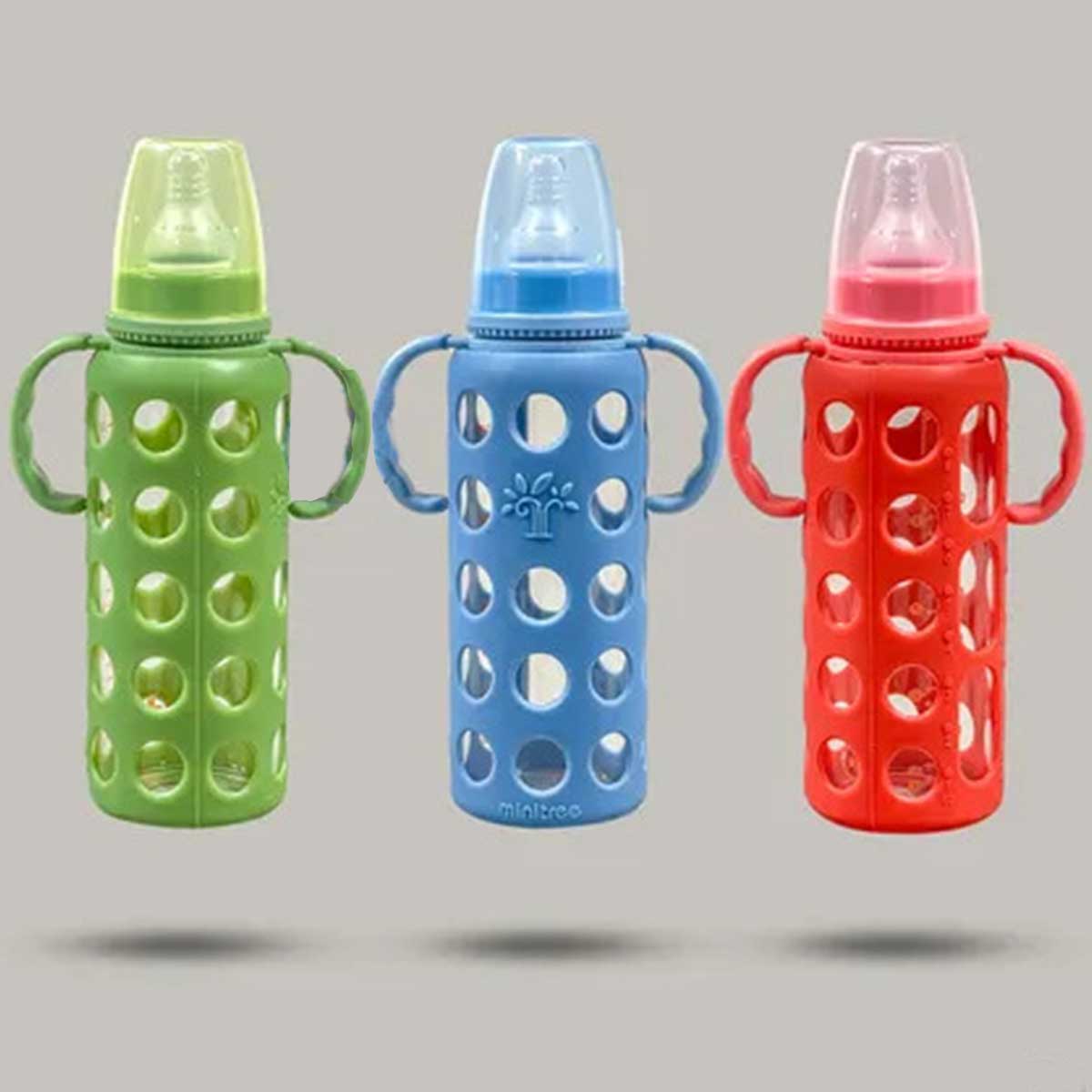 Picture of Smart baby feeder bottle glass | MINITree 240ml Glass Feeding Bottle Milk Feeder | Feeder for 6 months baby