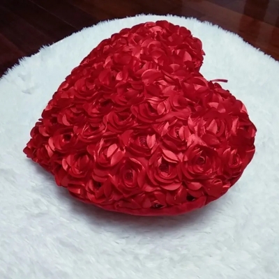 Picture of Rose Heart Pillow Romantic Lovers Gift - Cushion Pillow | Love pillow cushion cover | Birthday gift for girlfriend and boyfriend | Low price and budget friendly gift
