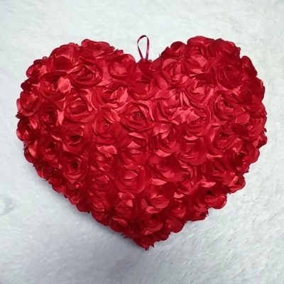 Picture of Rose Heart Pillow Romantic Lovers Gift - Cushion Pillow | Love pillow cushion cover | Birthday gift for girlfriend and boyfriend | Low price and budget friendly gift