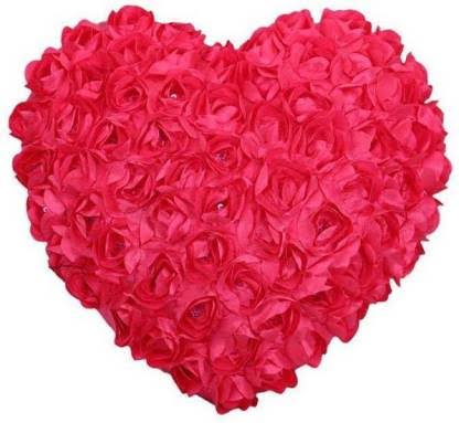 Picture of Rose Heart Pillow Romantic Lovers Gift - Cushion Pillow | Love pillow cushion cover | Birthday gift for girlfriend and boyfriend | Low price and budget friendly gift