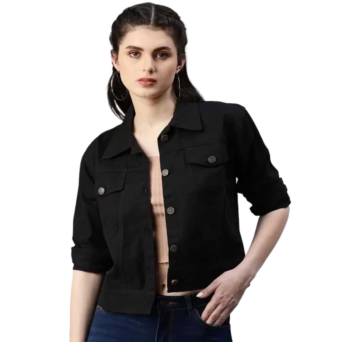 Picture of High quality denim jacket for women in low price | Premium denim jacket for women stylish 2024 | Jeans jacket for women - Winter collection for women