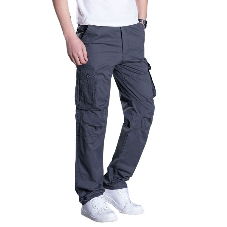 Picture of Export quality deep grey cargo pant for men stylish khaki 2024 | High quality mobile pant for men stylish 2024 new | Six pocket cargo pant for men - Mens cargo pants black ash color
