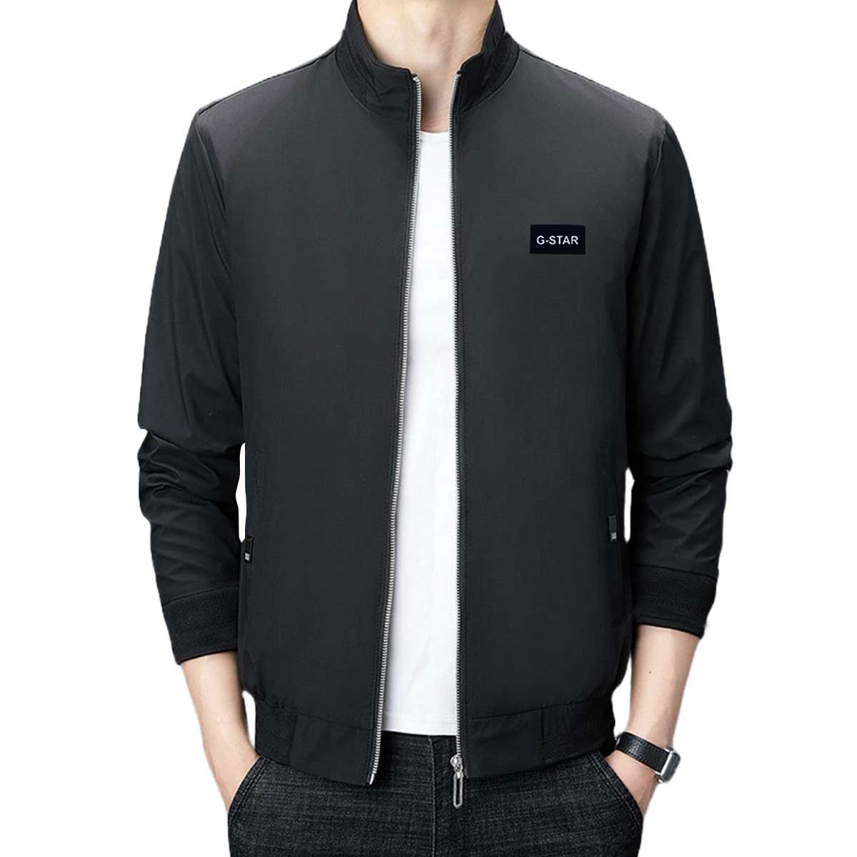Picture of High quality black jacket for men stylish | Winter collection for men jacket | Biker jacket for men winter at low price | Premium double part jacket at cheap price