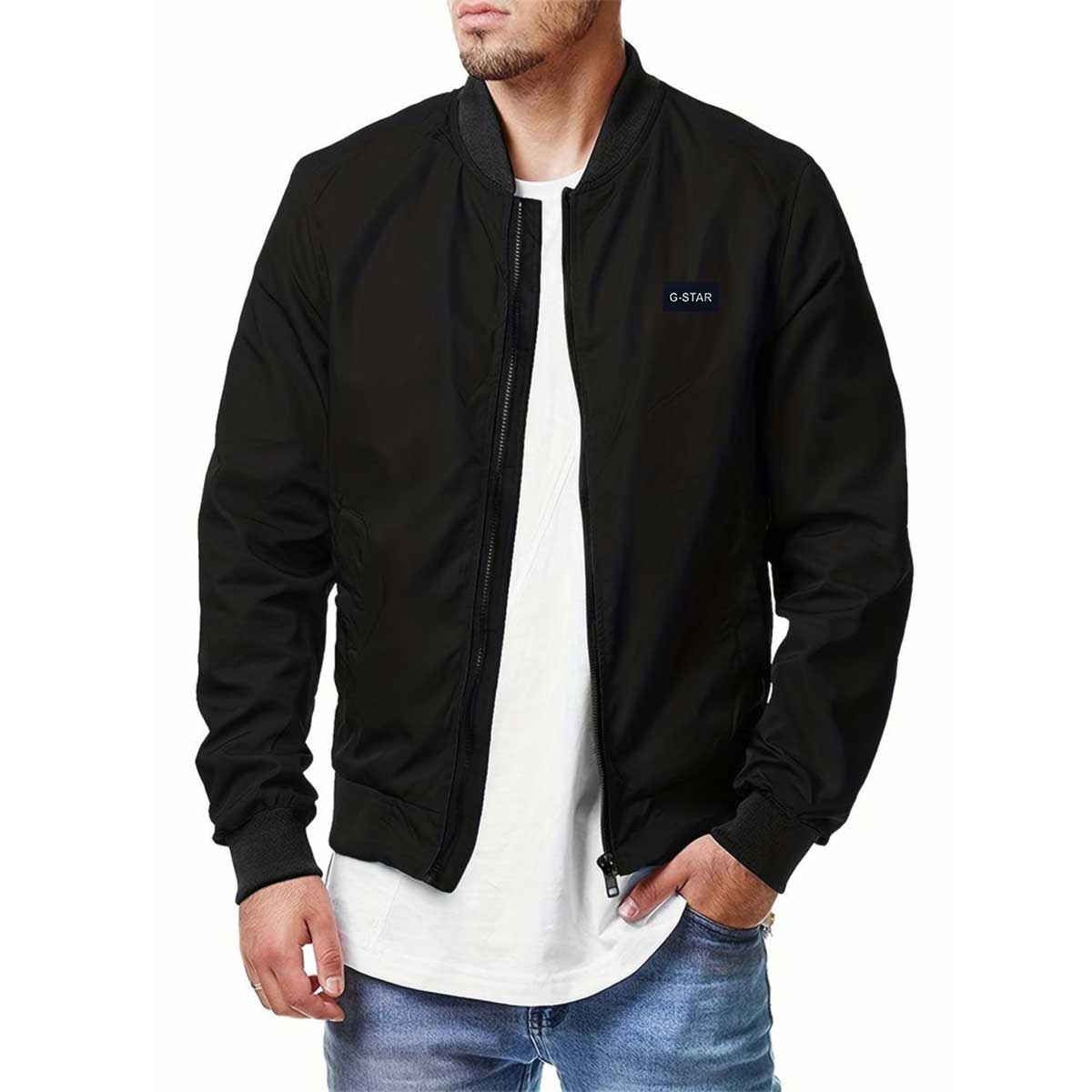 Picture of High quality black jacket for men stylish | Winter collection for men jacket | Biker jacket for men winter at low price | Premium double part jacket at cheap price