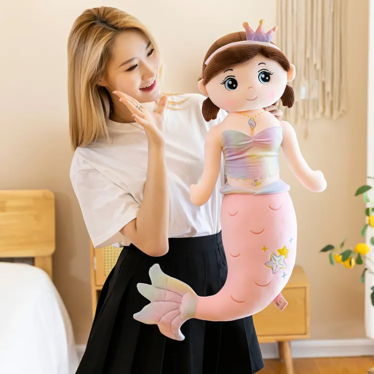 Picture of Imported Colorful Mermaid Princess Plush Pillow – Soft Sea Fish Toy for Kids, Decorative Mermaid Pillow Gift, Ocean-Themed Companion Toy, Ideal for Home Decor & Play – Daraz Exclusive | Mermaid Plush Pillow big size doll– Perfect Birthday Gift Toy