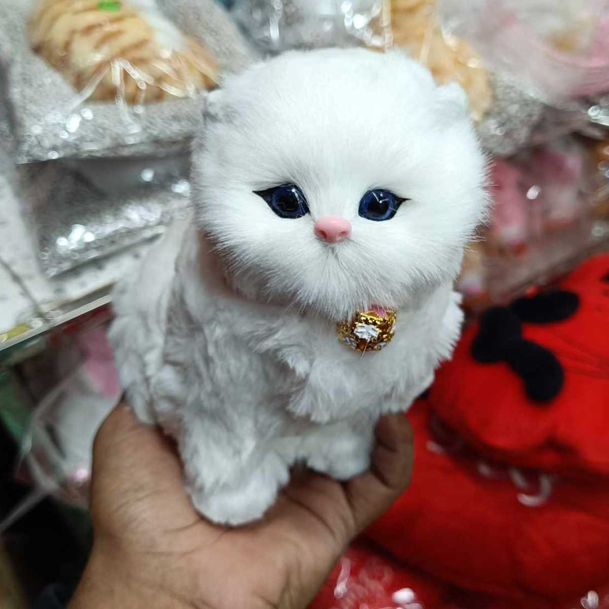 Picture of Cute Cloth Pad Plush Cats with Realistic Sound – Mini Cat Toy for Kids, Birthday Gift, Home Decor | Realistic Sound Plush Cat Toy | Adorable Cloth Pad Plush Cat with Sound | Creative Plush Cat Toy with Sound | Valentines day gift item box for girl friend