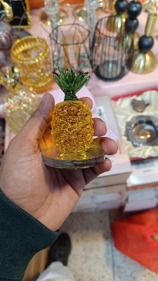 Picture of Crystal Pineapple showpiece for home decor | Paperweight and gift for girl girl friend and boy friend - Cute gift items