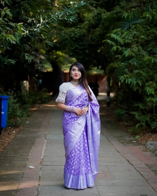 Picture of Soft katan silk party saree for women | Low price half silk saree for gift girl friend