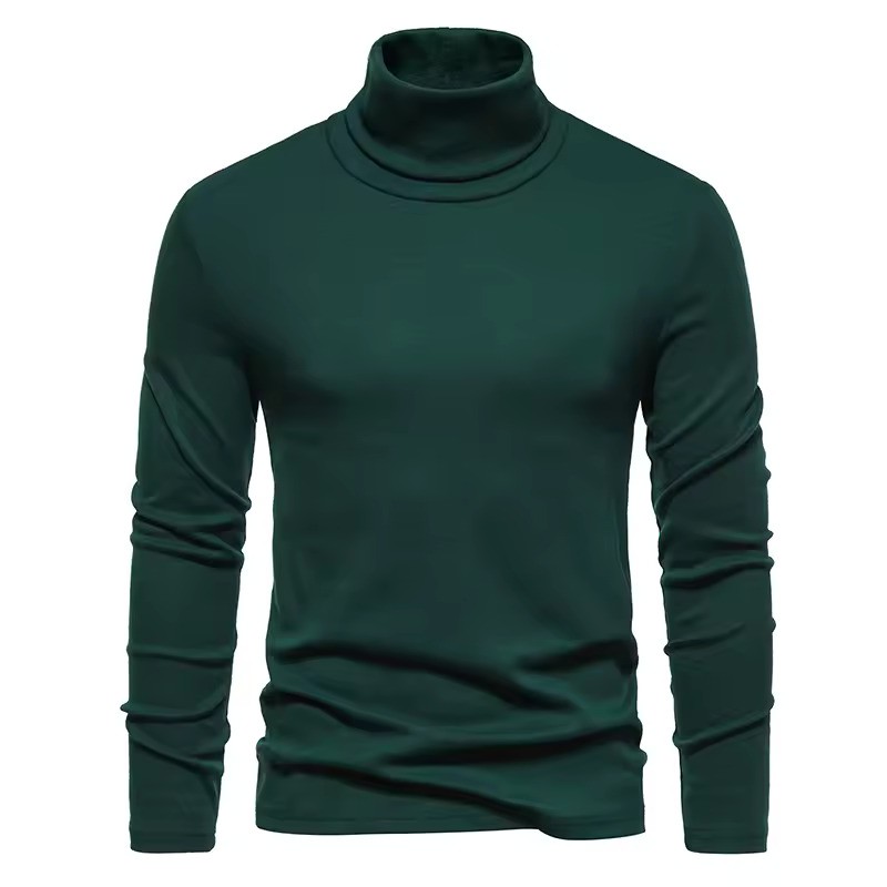 Picture of Olive Green High Neck Full Sleeve T-Shirt for Men – Stylish Winterwear, Soft Cotton Blend, Perfect for Layering | Olive Green High Neck T-Shirt – Full Sleeve Men’s Wear, Modern Design, Comfortable Fit, Great for Outdoor Style