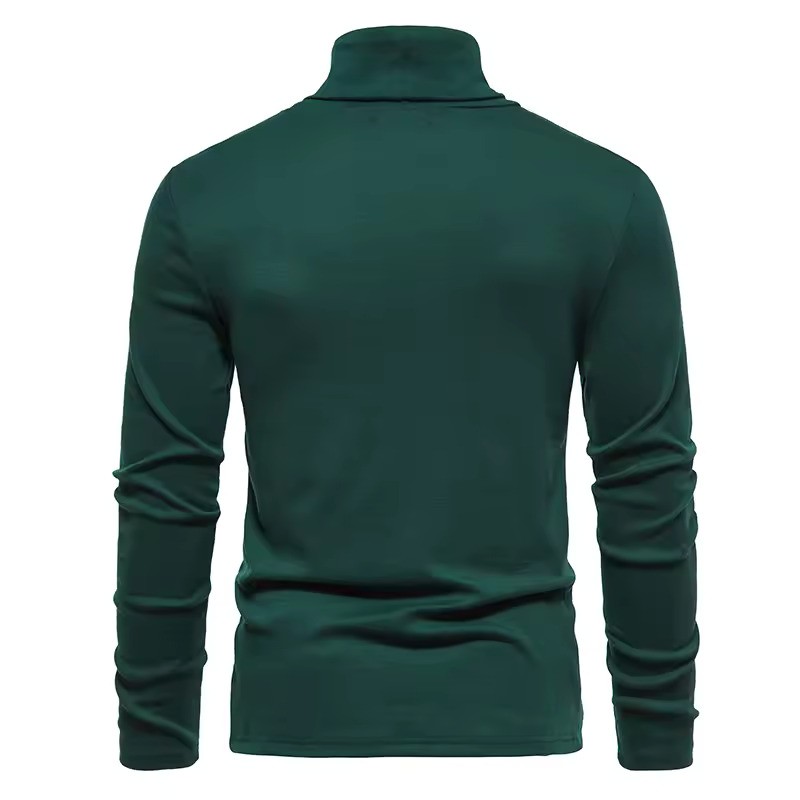 Picture of Olive Green High Neck Full Sleeve T-Shirt for Men – Stylish Winterwear, Soft Cotton Blend, Perfect for Layering | Olive Green High Neck T-Shirt – Full Sleeve Men’s Wear, Modern Design, Comfortable Fit, Great for Outdoor Style