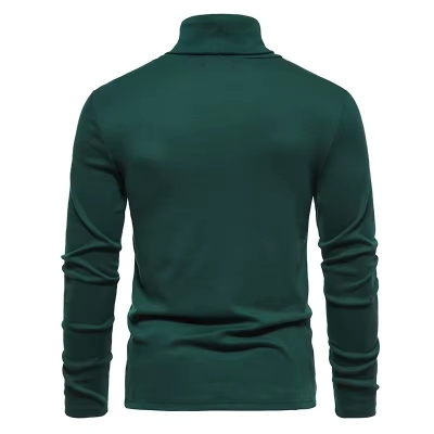 Picture of Olive Green High Neck Full Sleeve T-Shirt for Men – Stylish Winterwear, Soft Cotton Blend, Perfect for Layering | Olive Green High Neck T-Shirt – Full Sleeve Men’s Wear, Modern Design, Comfortable Fit, Great for Outdoor Style