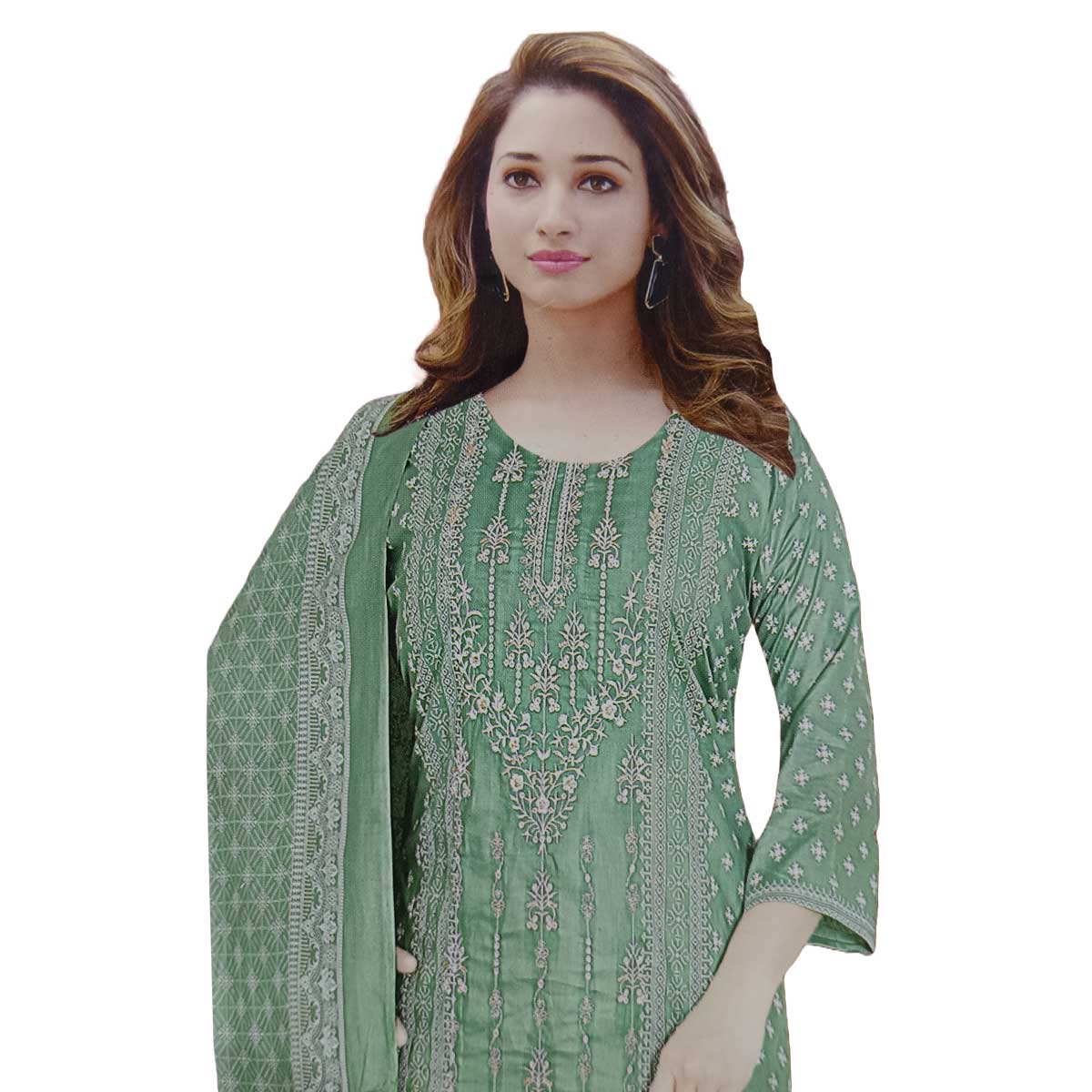 Picture of Unstitched Cotton Print Three Pieces for Women | Indian Unstitched Jorjet/Georgette Embroidery Work Shalwar Kameez Three Piece For Women (3 Piece)