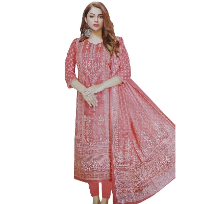 Picture of Unstitched Cotton Print Three Pieces for Women | Indian Unstitched Jorjet/Georgette Embroidery Work Shalwar Kameez Three Piece For Women (3 Piece)