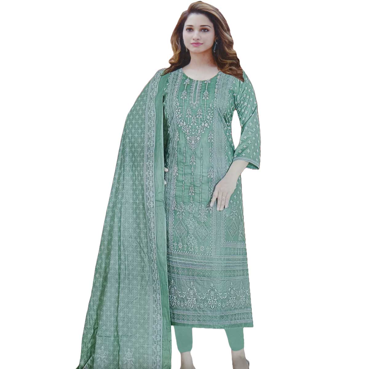 Picture of Unstitched Cotton Print Three Pieces for Women | Indian Unstitched Jorjet/Georgette Embroidery Work Shalwar Kameez Three Piece For Women (3 Piece)