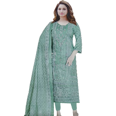 Picture of Unstitched Cotton Print Three Pieces for Women | Indian Unstitched Jorjet/Georgette Embroidery Work Shalwar Kameez Three Piece For Women (3 Piece)