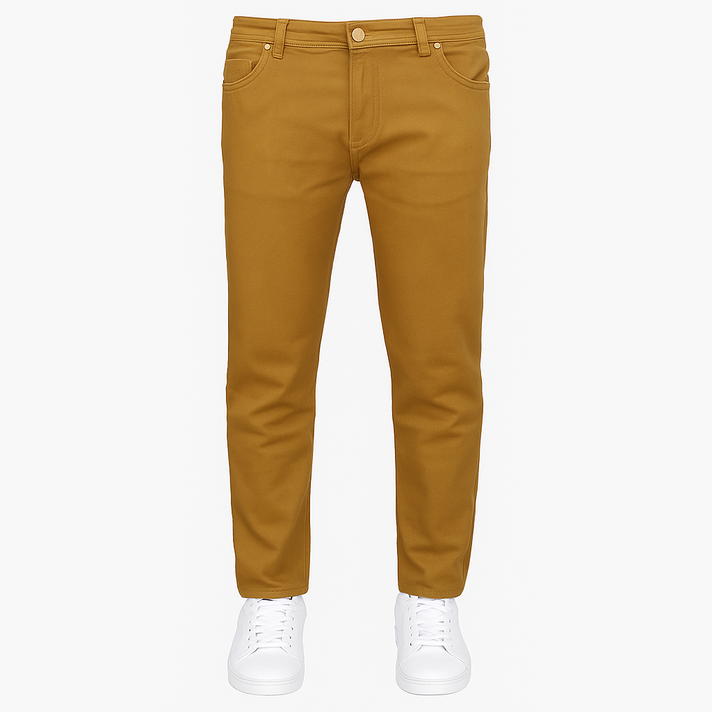 Picture of Men’s Khaki Denim Long Pants – Stylish, Durable, and Comfortable Jeans for Everyday Wear, Work, Travel, or Weekend Casual Outfits | Trendy Men’s Long Khaki Denim Pants – Perfect Blend of Fashion, Function, and Fit for Office, Casual Events, or Daily Use