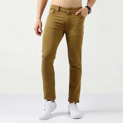 Picture of Men’s Khaki Denim Long Pants – Stylish, Durable, and Comfortable Jeans for Everyday Wear, Work, Travel, or Weekend Casual Outfits | Trendy Men’s Long Khaki Denim Pants – Perfect Blend of Fashion, Function, and Fit for Office, Casual Events, or Daily Use