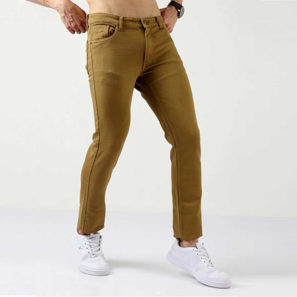 Picture of Men’s Khaki Denim Long Pants – Stylish, Durable, and Comfortable Jeans for Everyday Wear, Work, Travel, or Weekend Casual Outfits | Trendy Men’s Long Khaki Denim Pants – Perfect Blend of Fashion, Function, and Fit for Office, Casual Events, or Daily Use