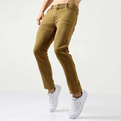 Picture of Men’s Khaki Denim Long Pants – Stylish, Durable, and Comfortable Jeans for Everyday Wear, Work, Travel, or Weekend Casual Outfits | Trendy Men’s Long Khaki Denim Pants – Perfect Blend of Fashion, Function, and Fit for Office, Casual Events, or Daily Use