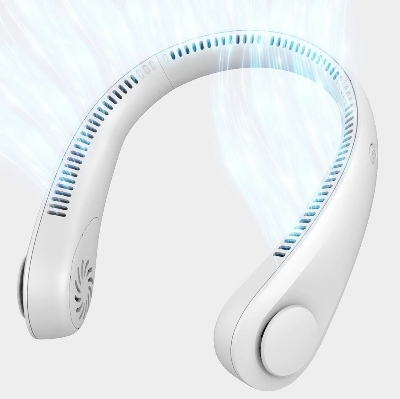 Picture of Original China neck Fan - 1200 Mah USB rechargeable neck fan for summer | Lightweight high powerful up to 2 hours in low mood battery back up neck fan
