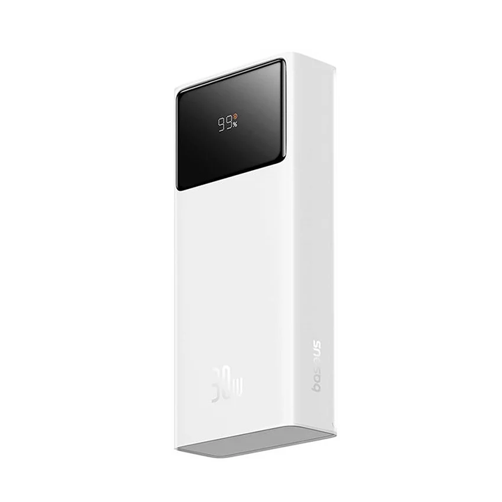 Picture of OS-Baseus Star-Lord Digital Display Fast Charging Power Bank 20000mAh 30W Moon White（With Simple Series Charging Cable USB to Type-C 3A 0.3m White）