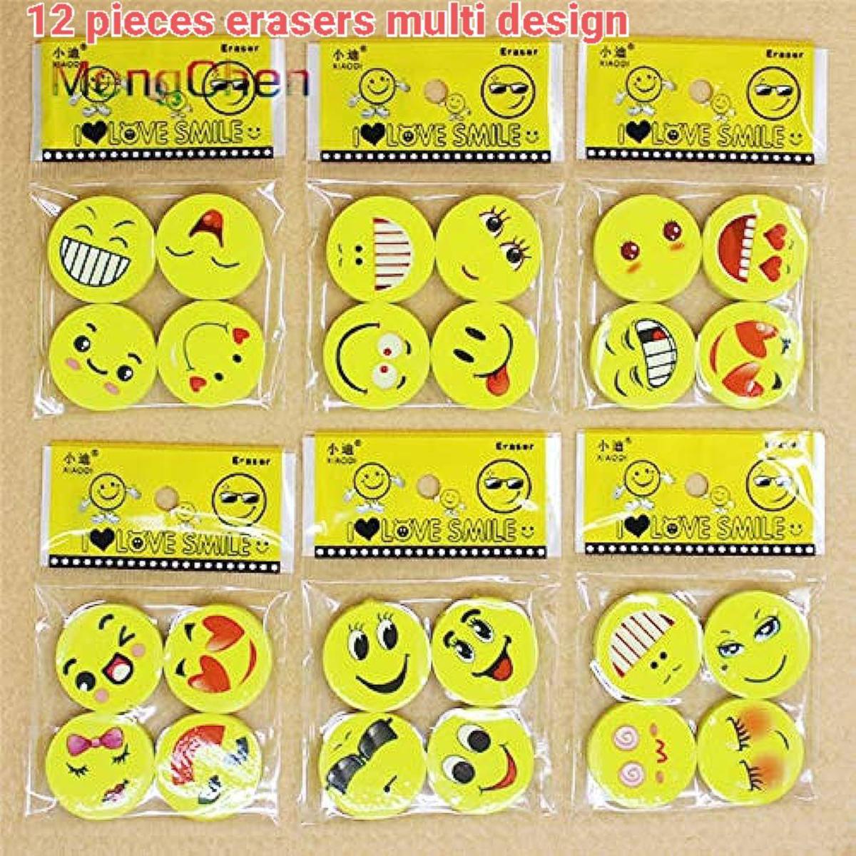 Picture of 12 pieces Emoji Erasers - multi designed (1 dozen or 12 pieces)