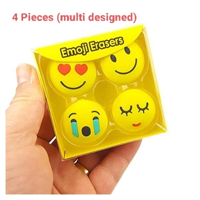 Picture of 4 Pieces Multi poses emoji erasers for kids