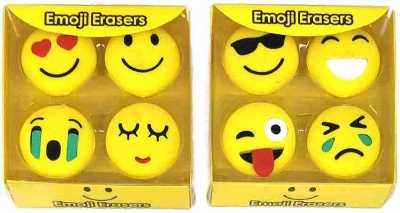 Picture of 4 Pieces Multi poses emoji erasers for kids