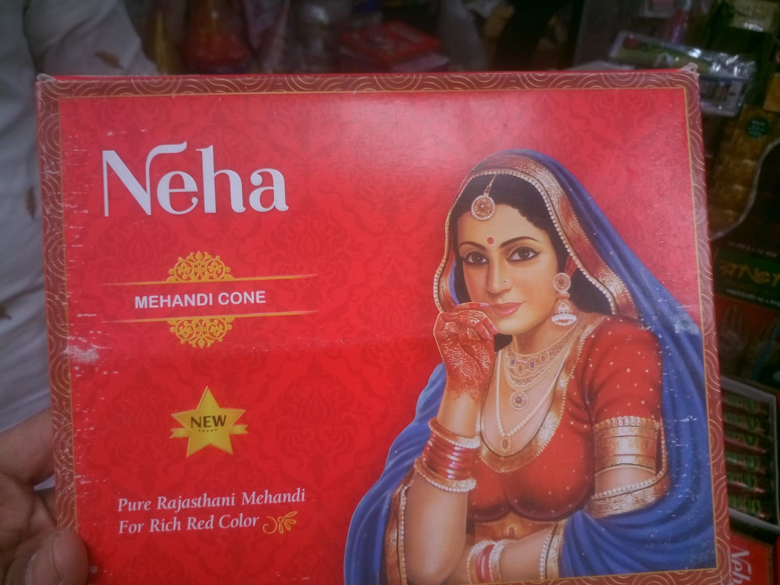 Picture of 3 Pieces Neha Red Mehedi Cones