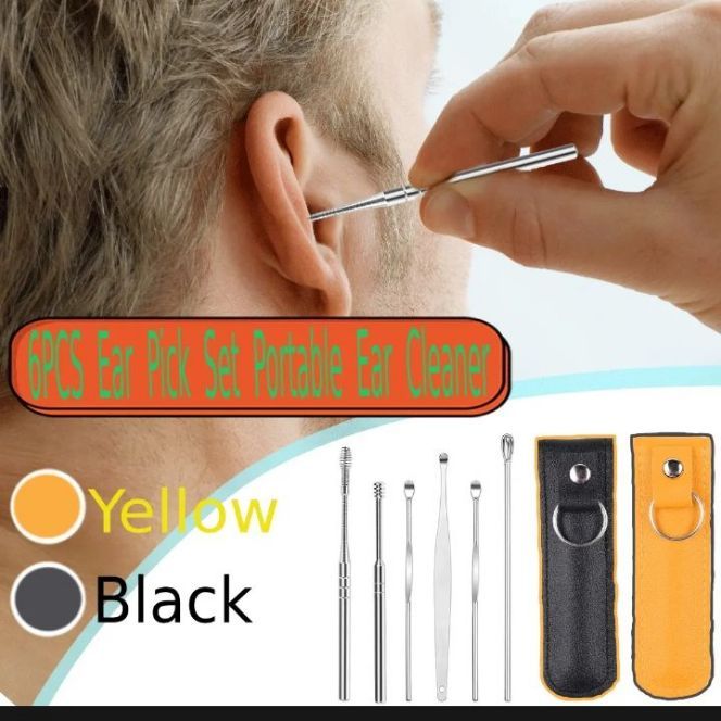 Picture of 6×2 =12 Pieces Black and Yellow Ear Cleaners