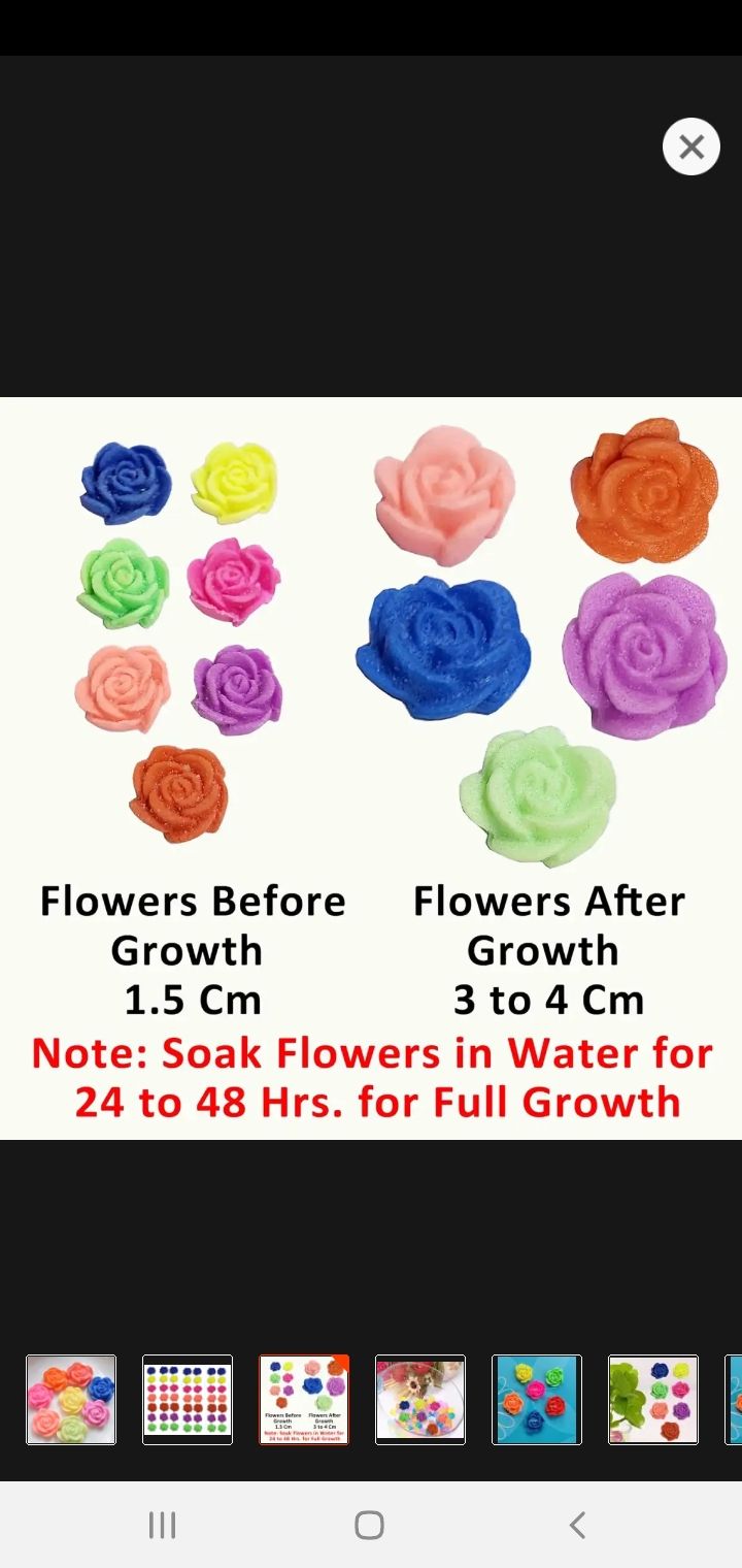 Picture of Rose Shaped Magic multi colored water toys or for decoration -10 pieces