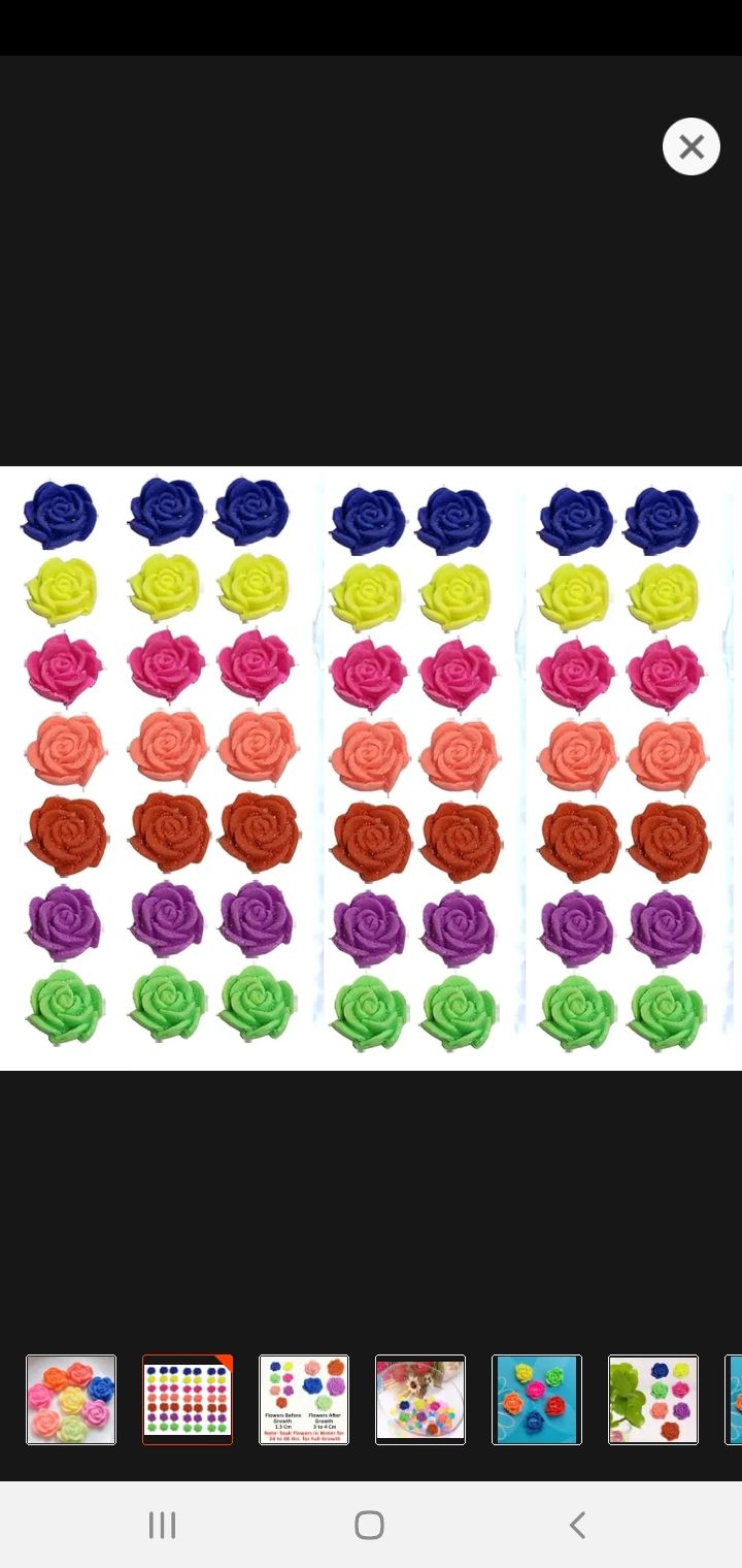 Picture of Rose Shaped Magic multi colored water toys or for decoration -10 pieces