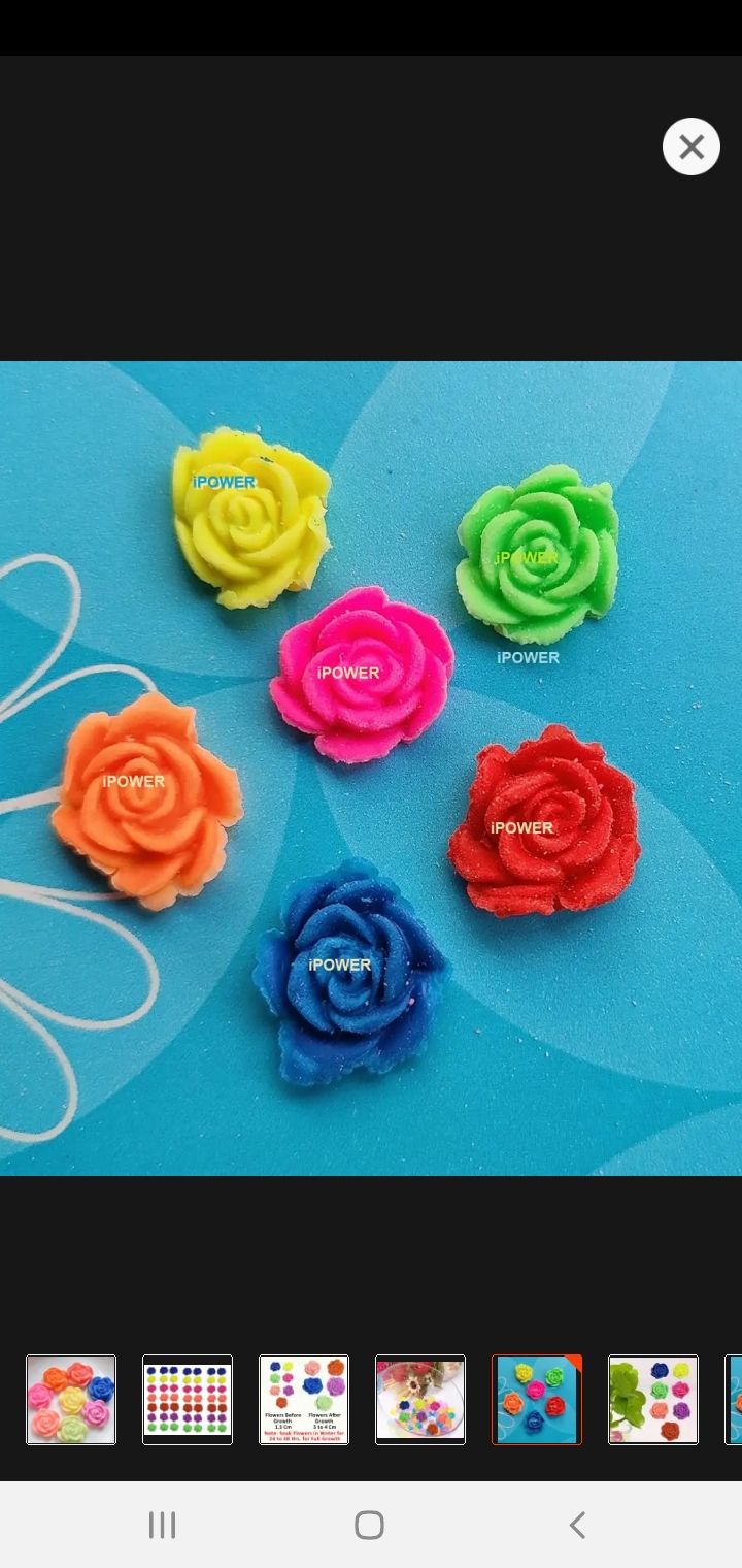 Picture of Rose Shaped Magic multi colored water toys or for decoration -10 pieces