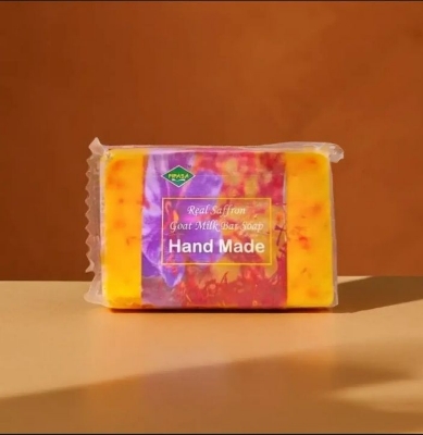 Picture of 2 Pieces Real Saffron Goat Milk Soap Bar - 2 piecs