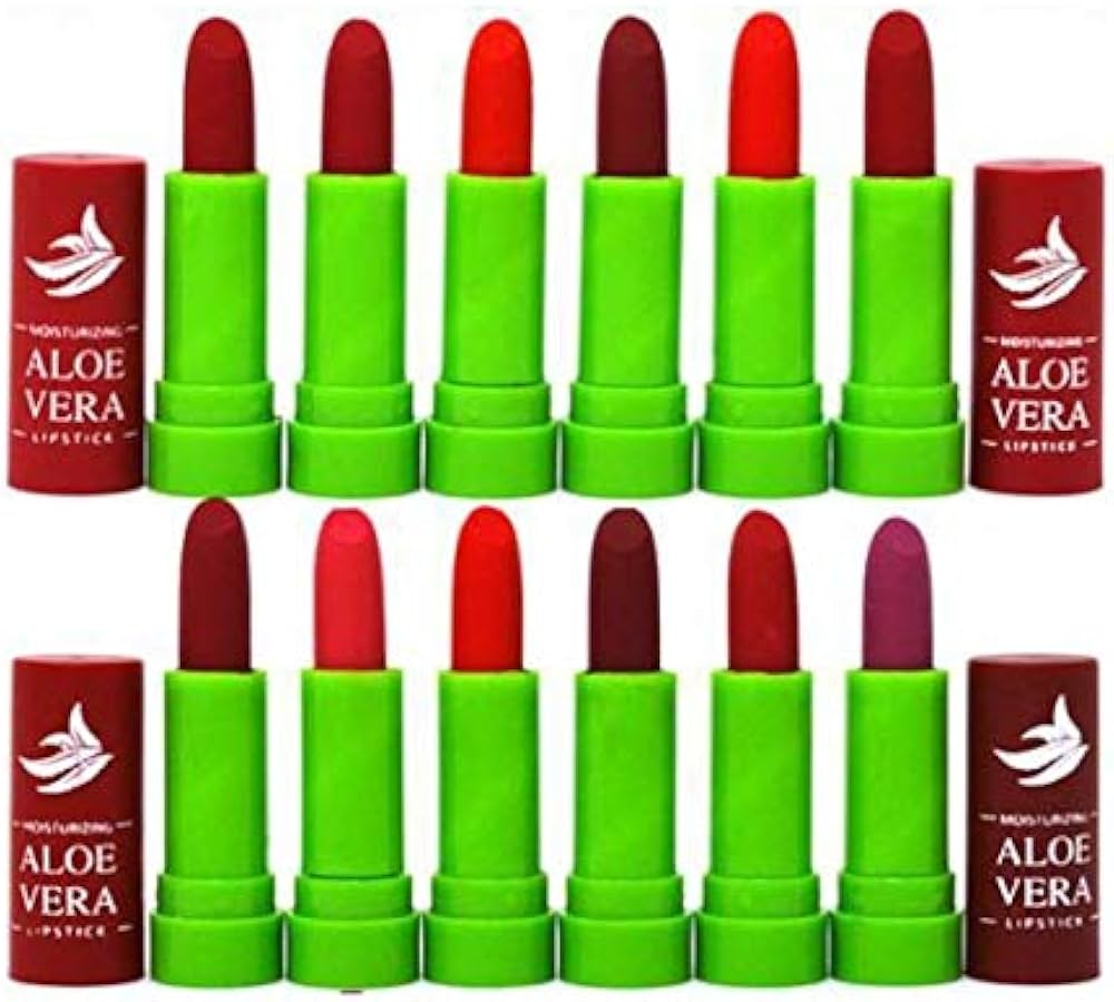 Picture of 12 Pieces Colorful Aloevera Lipstick (12 pieces)