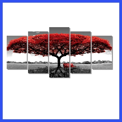 Picture of 5Pcs/Set Red Tree Home Canvas Wall Painting Picture Living Room Bedroom Decor