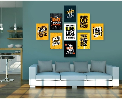 Picture of 9 Pcs Set Motivational Quote Home Canvas Wall Painting Picture Living Room or Bedroom
