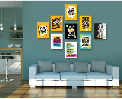Picture of 9 Pcs Set Motivational Quote Home Canvas Wall Painting Picture Living Room or Bedroom